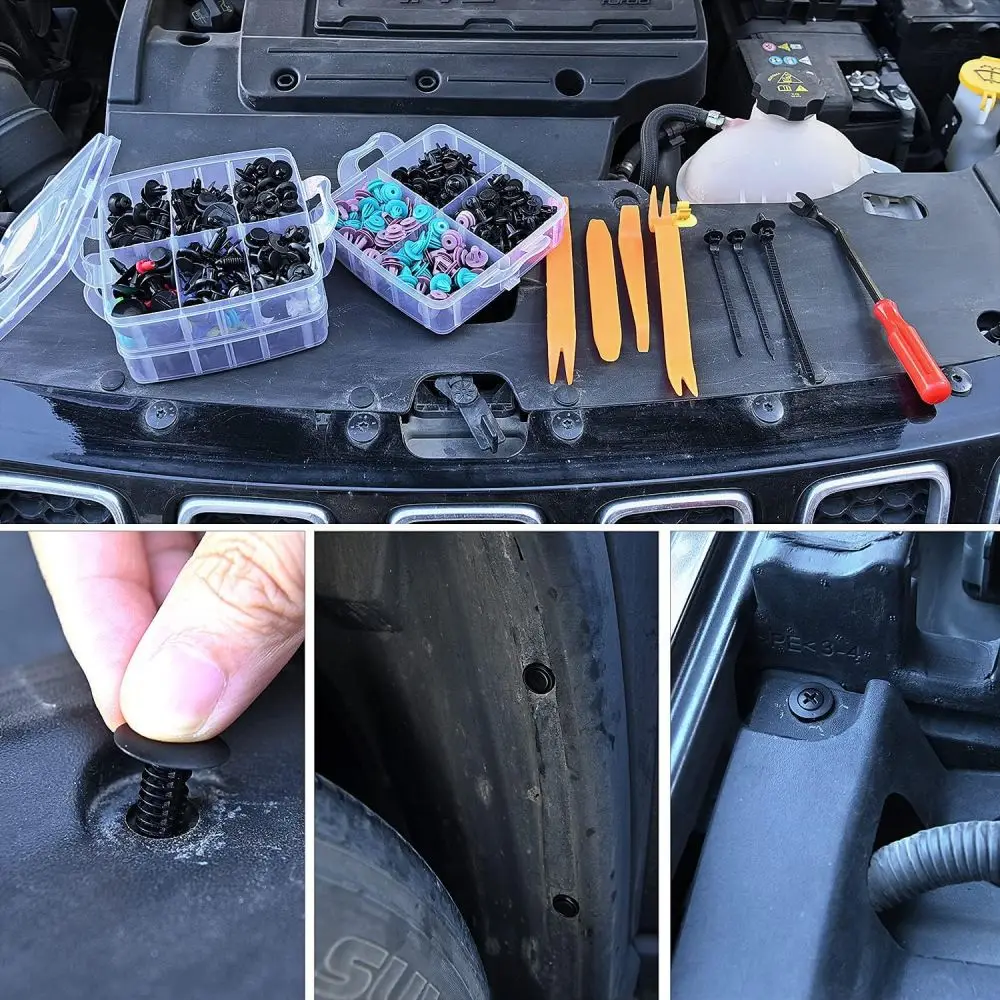 Auto Fastener คลิป 680 ชิ้นรถ Push Retainer Pin Rivet กันชนประตู Trim Panel Retainer Fastener Kit เครื่องมือกําจัดอัตโนมัติ