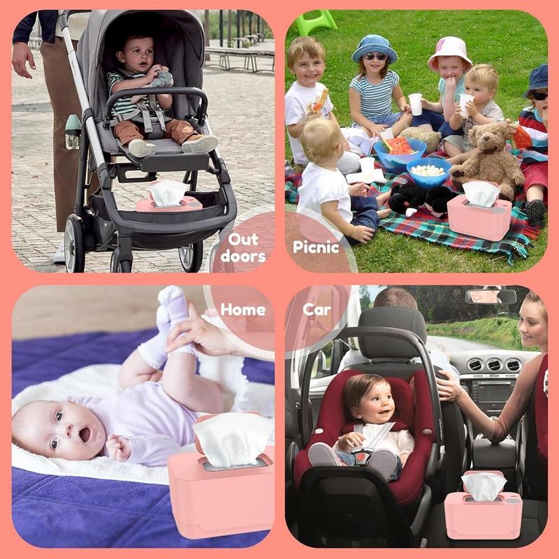 Baby Wipe Warmer Dispenser Home Use Wet Wipes Warmer with Even Heating Portable Space-Saving Diaper Heater Holder Case