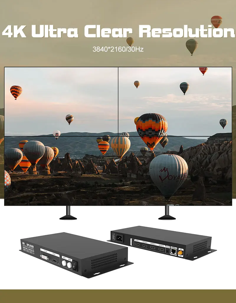 AMS HVS-C4 Профессиональный 4K уличный ТВ HD-видео настенный контроллер 2X2 ТВ-стена HDCP Многоэкранный сварочный аппарат для режима сращивания