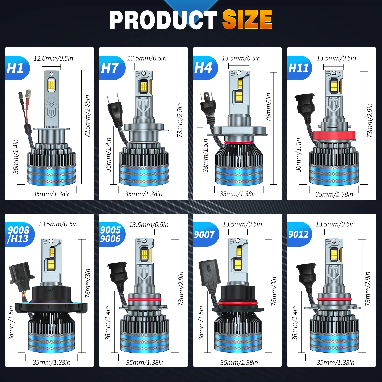 HYNBYZJ 520W 600000 LM H4 H7 H11 bombilla Led Canbus H1 H8 HB3 HB4 HR2 9005 9006 9012 H13 9007 9008 luz de faro de coche de potencia 6000K