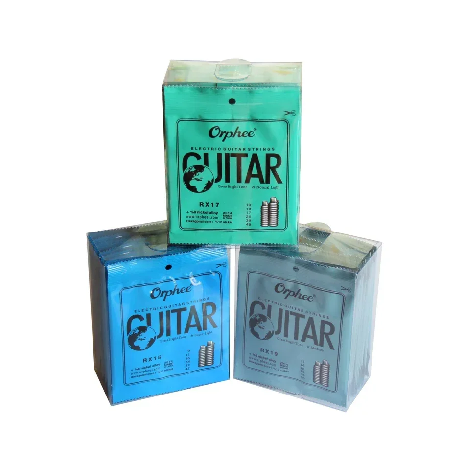 Orphee Juego de cuerdas para guitarra eléctrica de acero de aleación niquelado con núcleo Hexagonal 09-42/10-46/11-50