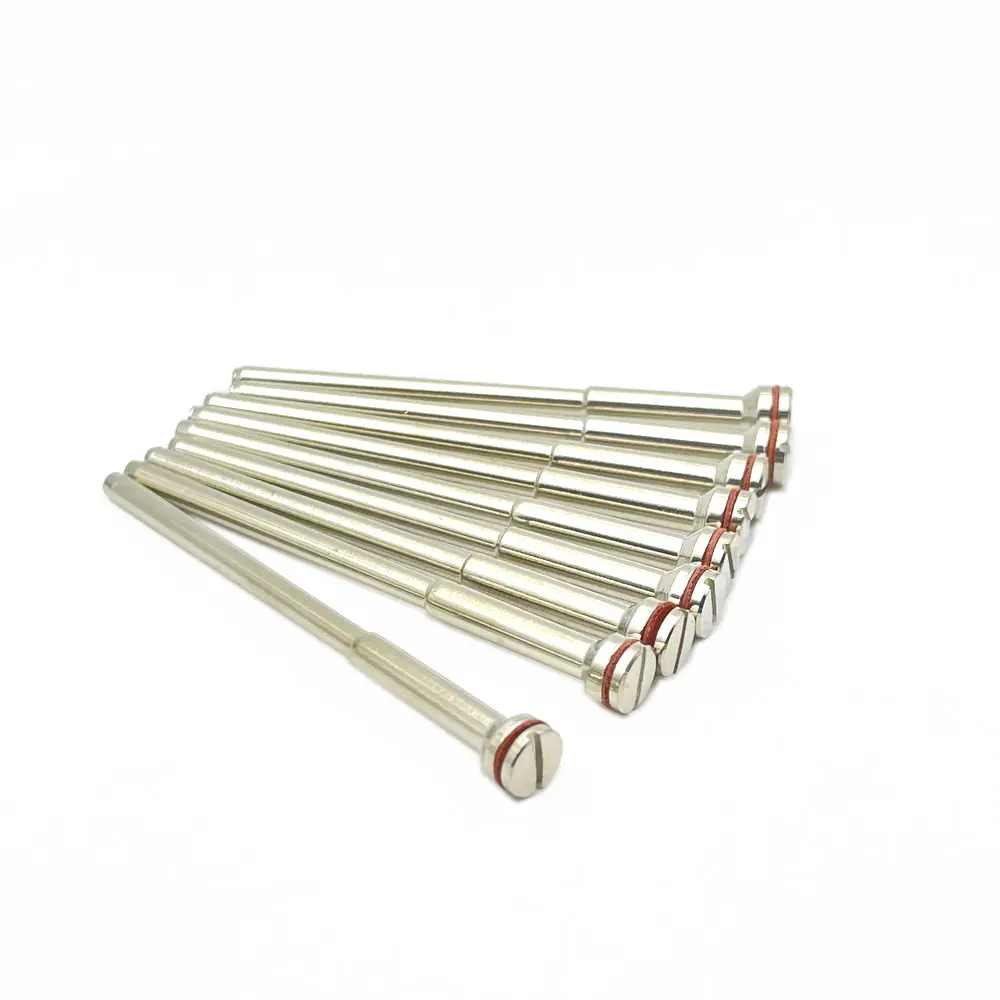 10 Stuks Tandheelkundige Holding Naald Gepolijst As Polijsten Schacht Doorn Burs Rotary Tool Voor Polijstmachine Machine Snijden Tandheelkundige Materiaal