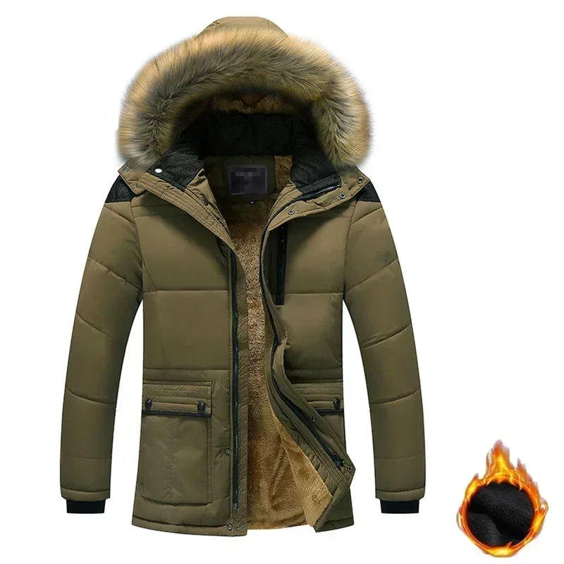 2024 nuevos hombres de invierno al aire libre Casual a prueba de viento mantener caliente impermeable Chaqueta de algodón engrosada hombres chaqueta con capucha desmontable hombres