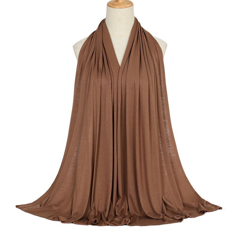 Hijabs de Jersey de algodón Modal de Ramadán para mujer, bufanda musulmana larga, chal liso, turbante suave, envolturas para la cabeza para mujer, ropa islámica