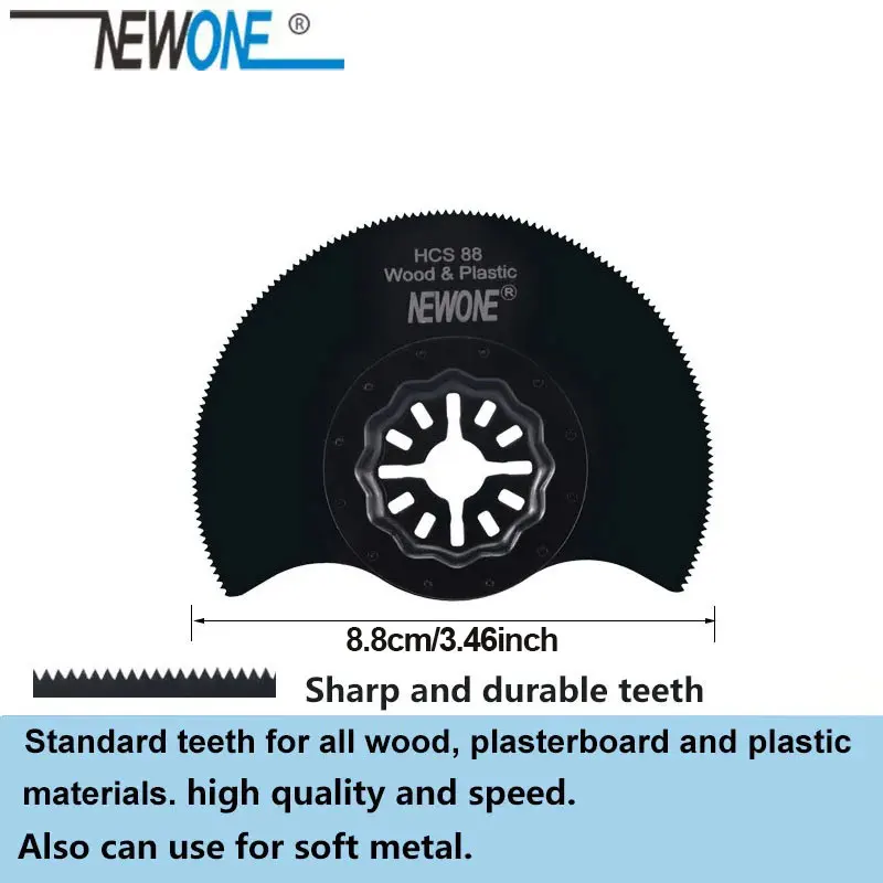 NEWONE HCS10mm/20mm/32mm/45mm/65mm Saw Blades semi-circle sanding padOscillating Tools multi tool