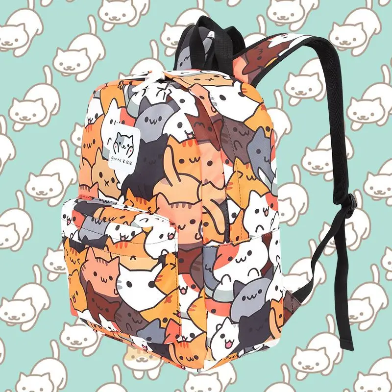 귀여운 고양이 소년 소녀 책 가방 학교 배낭 여행 Mochila 배낭 학생 Amime 배낭