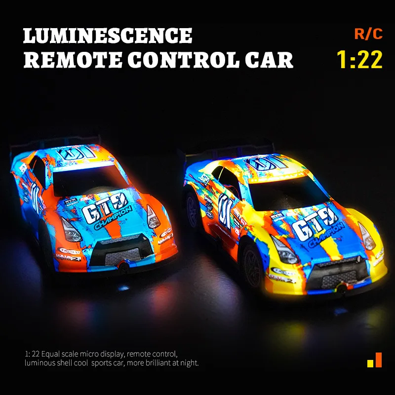 Mobil Remote Control P222 27MHz, mainan RC kendali jarak jauh 1/22 4WD, mobil balap dengan lampu menarik untuk hadiah anak-anak dan dewasa