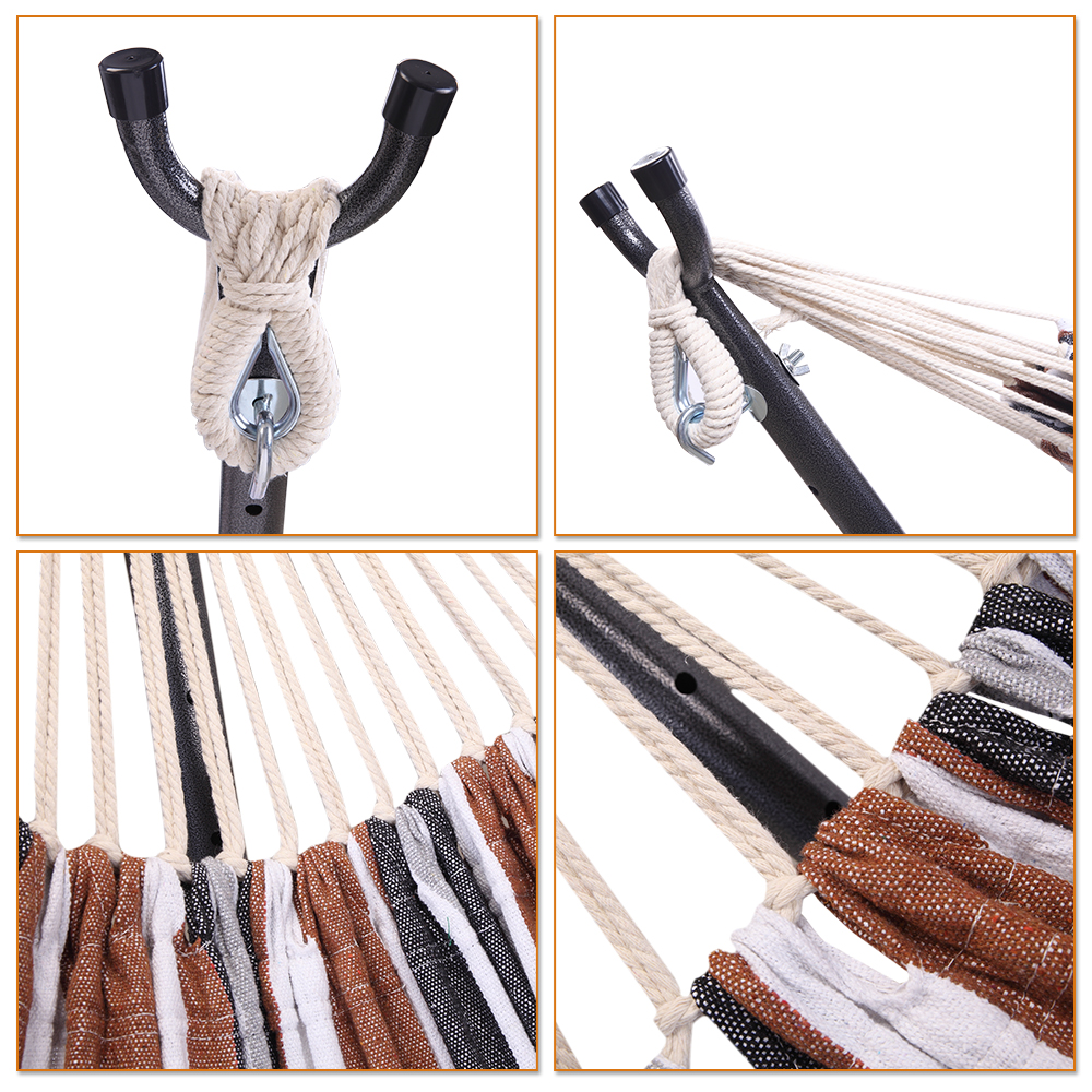 Portable Travel Anti-rollover Thickened Hanging Hammocks Outdoor Indoor Single Double Canvas Hammocks Courtyard Children's Swing
