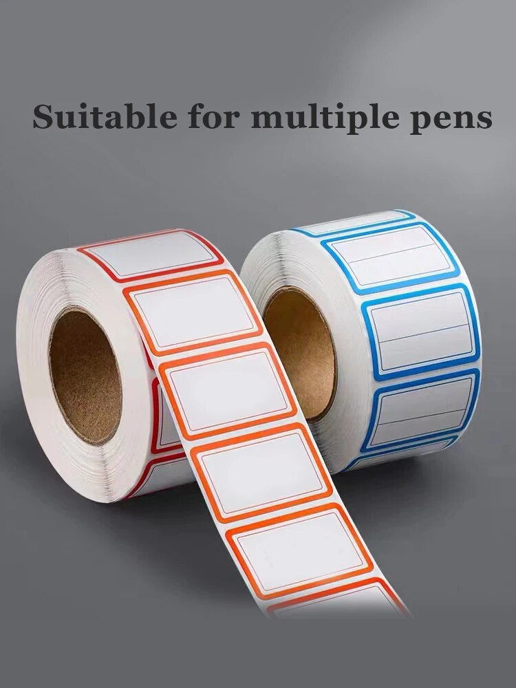 Colorful Plain Name Tag Labels 1000 Stickers Name Tag Stickers 3 1/2X2 1/4 Name Labels for Office, Meeting, School and Home