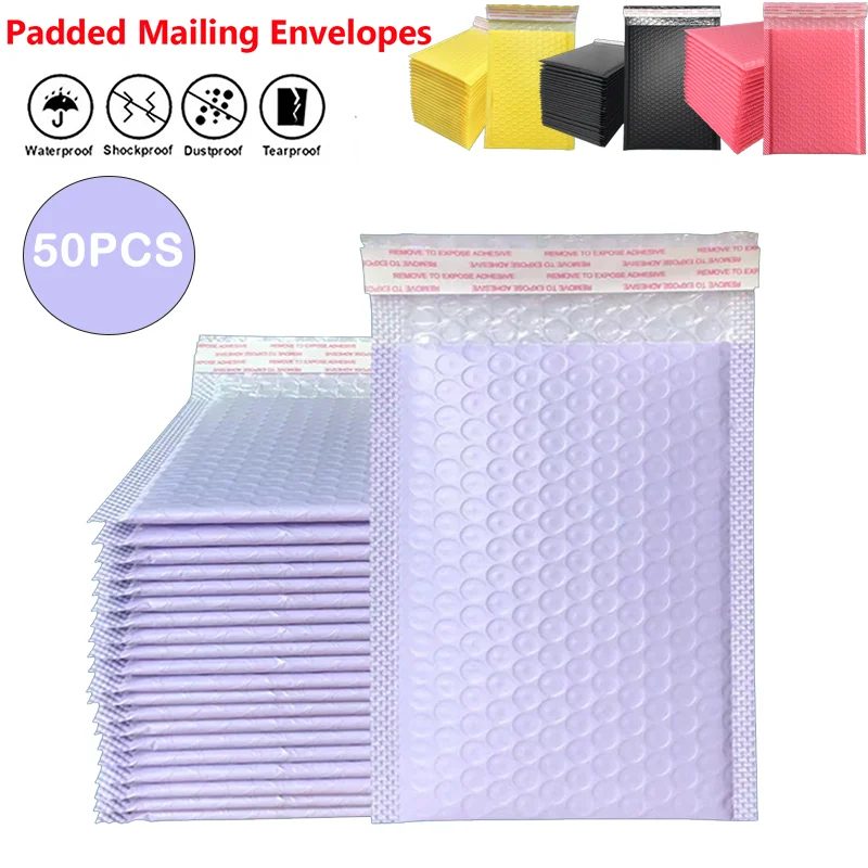 11x13 11x15cm bolha mailer 50 peças embalagem auto-selo pequenas empresas suprimentos envelopes acolchoados envelopes bolha sacos de correio