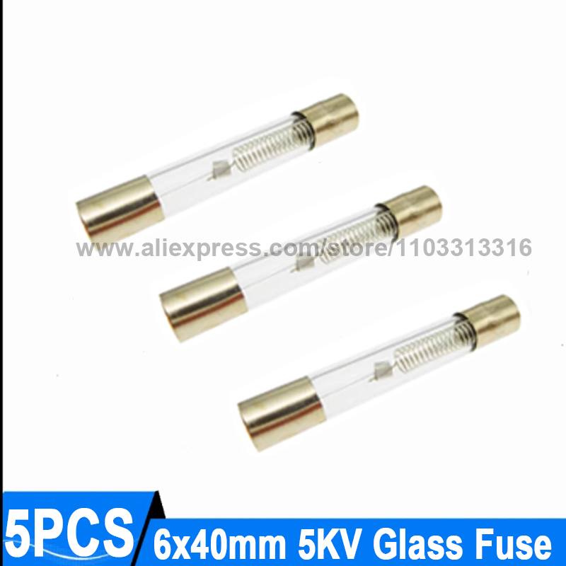 6*40mm Microwave High-Voltage Glass Fuse Tube Holder with wire 5KV 0.6A 0.65A 0.7A 0.75A 0.8A 0.85A 0.9A Glass Fuse Holder
