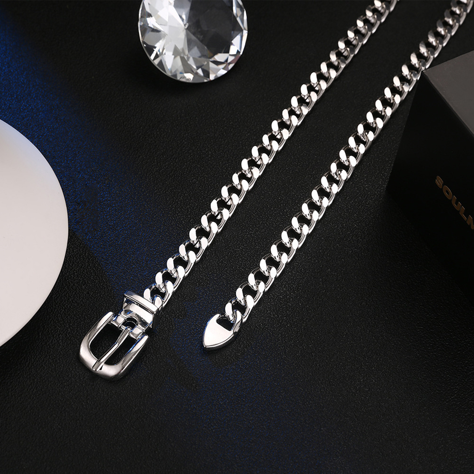 Cinturón de cadena de Metal ajustable para mujer, 1 unidad