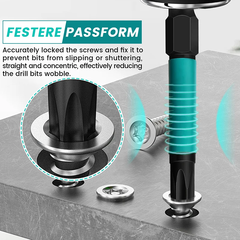 13Pcs 55mm Torx Bit Set with Bit Holder Security Torx Star Bits 1/4 Inch Hex Shank Magnetic Tamper Resistant Screwdriver Bit