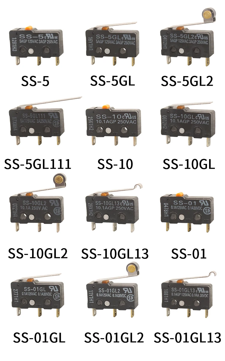 SS-5GL2 5GL13 5GL-F ของแท้ Omron ultra ขนาดเล็กจํากัดการเดินทาง micro สวิทช์สัมผัส 3-pin 5A 10A 01 10GL one เปิดและปิด