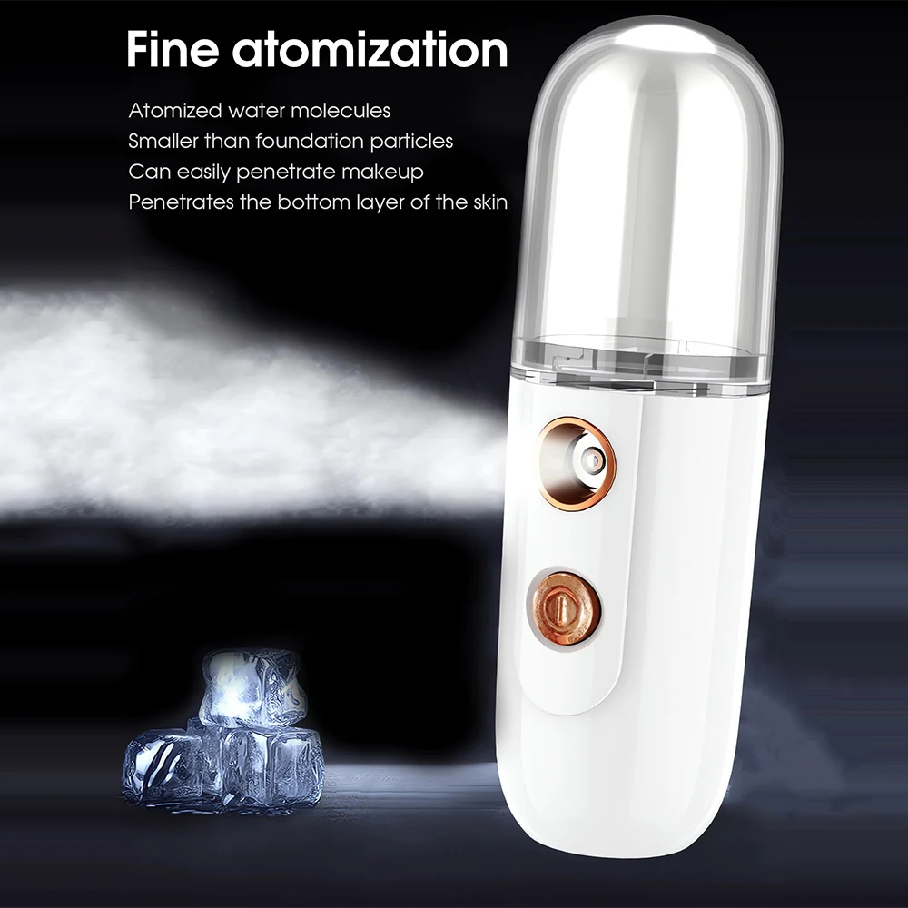 MINI Facial Steamer NANO Spray Moisturizing Vaporizer Face Mist สเปรย์เย็นเครื่อง Humidifier ความงามแบบพกพา Humidificador