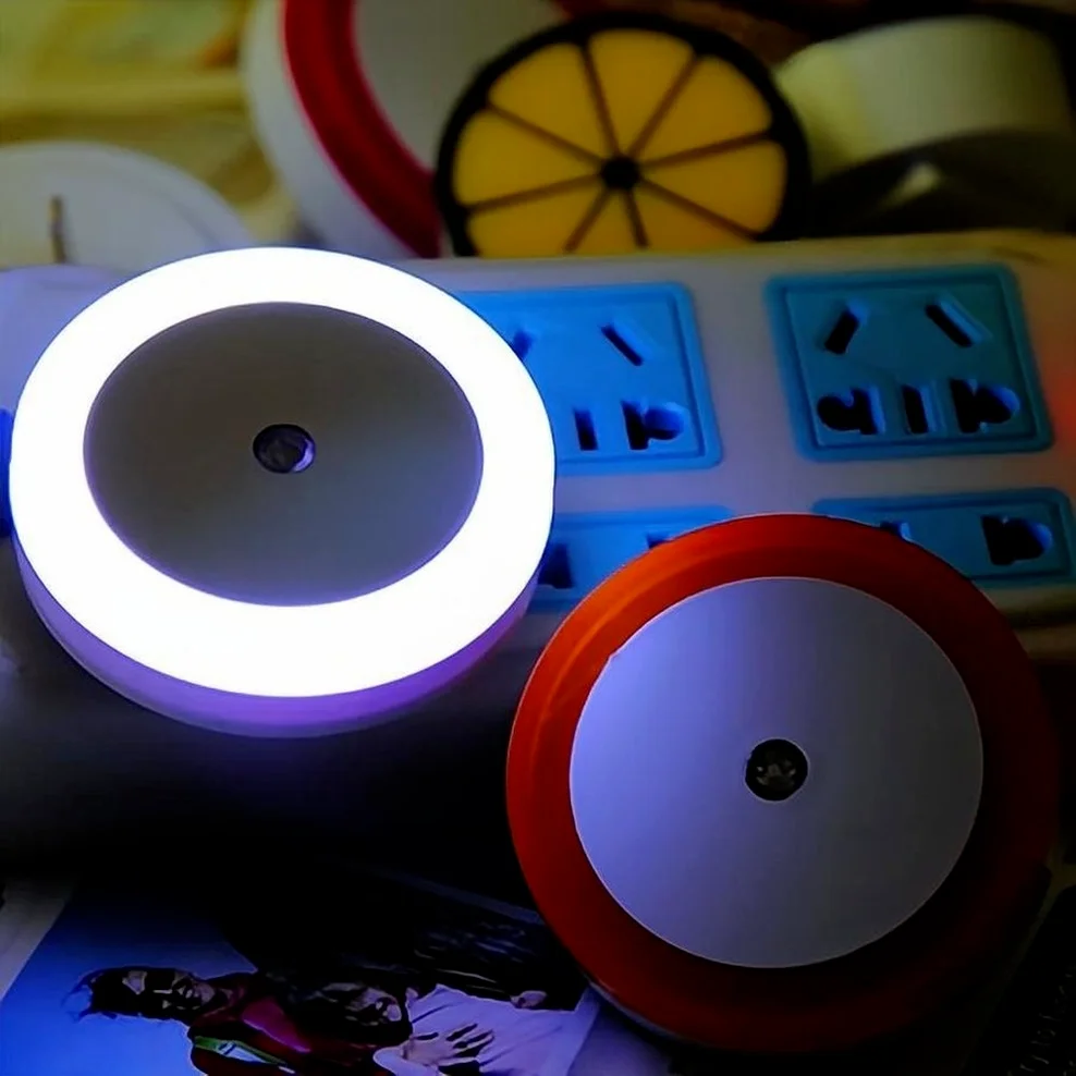 OuuZuu Sensor de luz nocturna ahorro de luz LED lámpara de noche inteligente Sensor de atardecer al amanecer lámparas luz nocturna para dormitorios baños pasillos