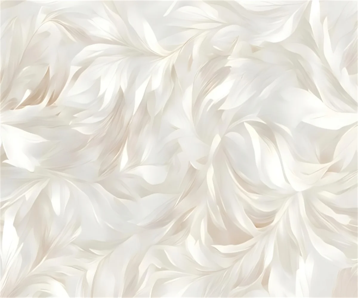 ที่กําหนดเองครีมสไตล์บทคัดย่อ Art Feather ดอกไม้รูปแบบวอลล์เปเปอร์พื้นหลังทีวีตกแต่งห้องนอนยุโรปภาพจิตรกรรมฝาผนัง