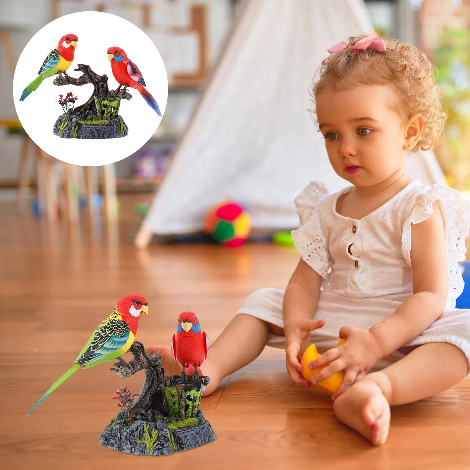 Puzzle Toys Chirping Bird Parrot Voice Control Electric Recording Talking Brain