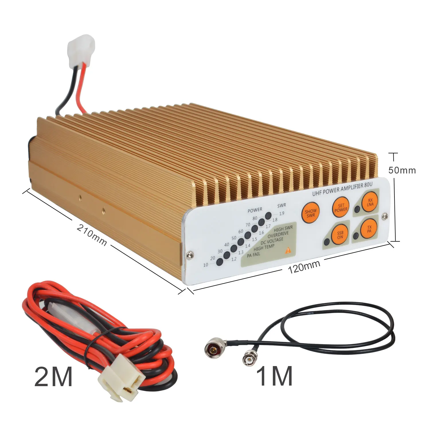 УВЧ 400-470 МГц Полнодиапазонный FM/AM/SSB Walkie Talkie усилитель мощности 10 Вт-80 Вт выбираемый уровень мощности VSWR дисплей 13,8 В 15 а вход