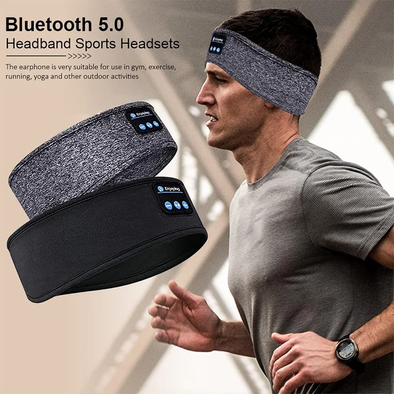Drahtlose Bluetooth Musik Augenmaske Sport Stirnband Anti-lärm Kopfhörer Sprechen Laufen Yoga Musik Kopfbedeckung Drahtlose Schlaf Kopfhörer