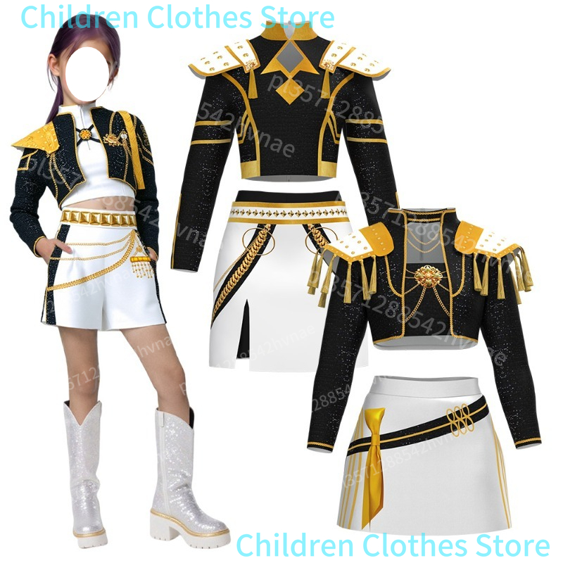 Disfraz de Cosplay de Rumi Zoey Mira Demon Hunters Kpop para niña de 4 a 12 años, ropa estampada, juego de rol, traje de Carnaval de Halloween