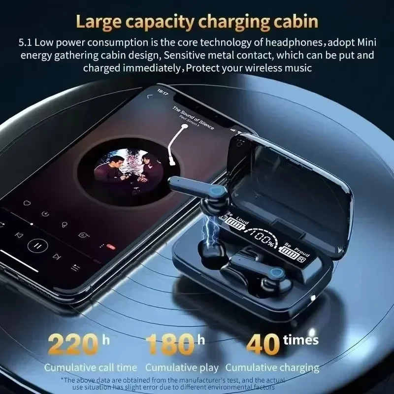 Nowe słuchawki Bluetooth M19 TWS 5.3 9D słuchawki bezprzewodowe wysokiej jakości dotykowe IPX7 wodoodporne słuchawki z cyfrowym wyświetlaczem