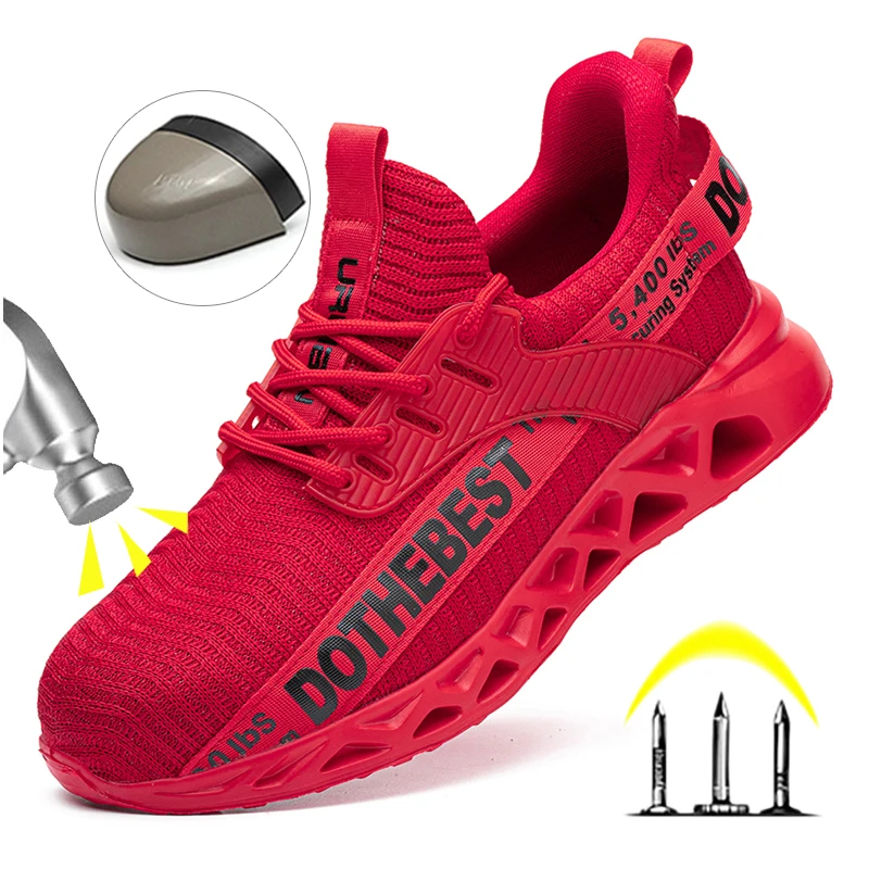 Sicherheitsschuhe mit Stahlkappe für Herren und Damen, leichte Arbeitssneaker, pannensichere Arbeitsschuhe, Unisex, Coustruction-Sicherheits-Arbeitsstiefel