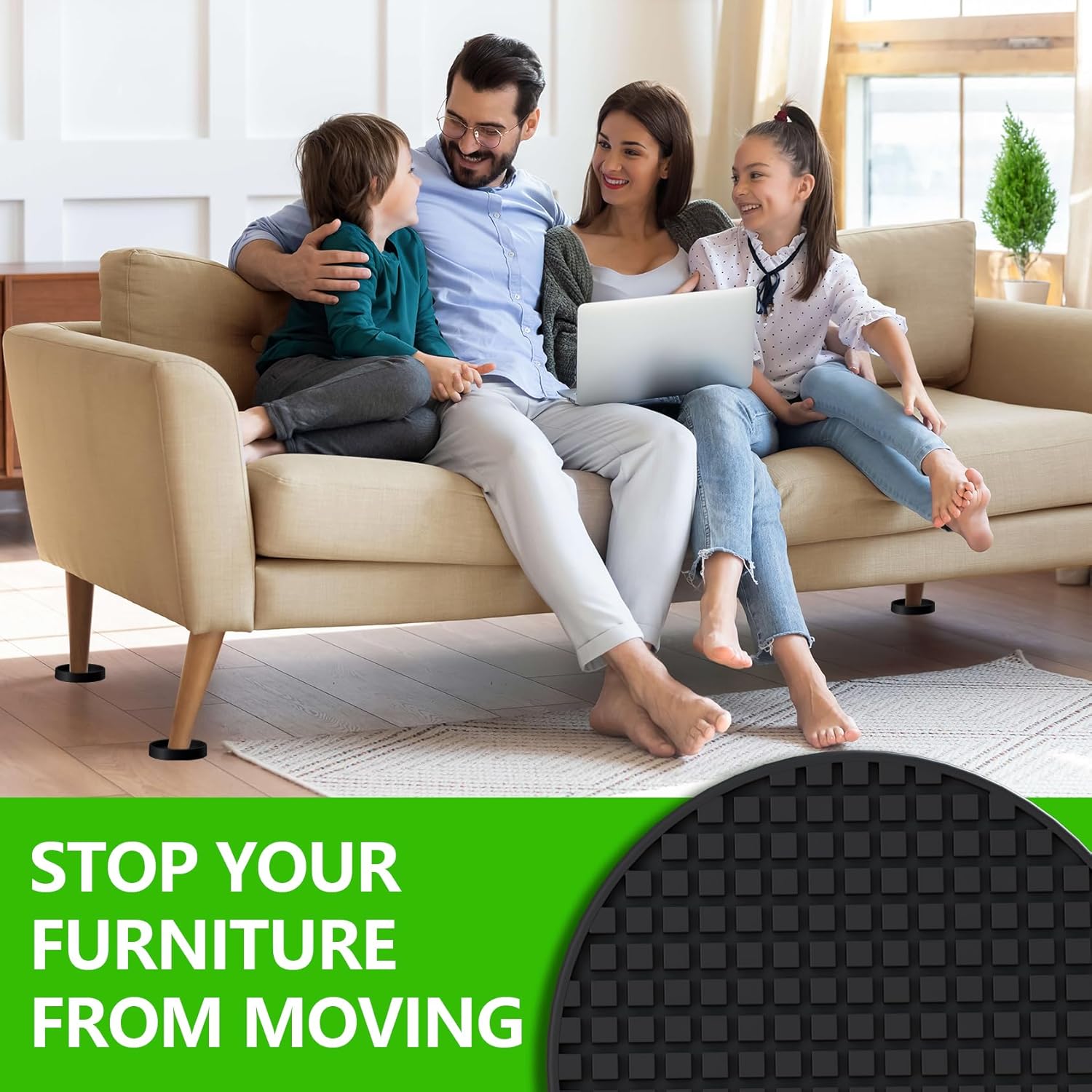 Cadeira Leg Floor Protector Covers, Borracha Móveis Pads, Móveis Pads, Pés Caps, sem arranhões, Reduzir Noice, 2.5 ", 4 pcs, 8pcs