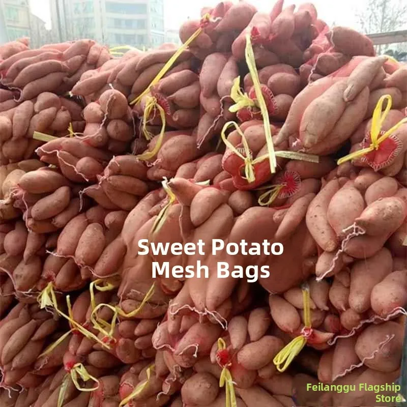 Large Size Nylon Net Bag for Potatoes Onions Fruits Woven Bag Hollow out Dstring Me ket Storage Organizer Bag