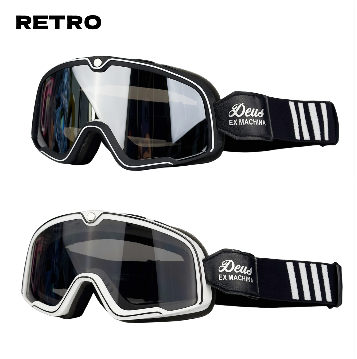 Motorrad Helm Brille Retro Lokomotive Motocross Reiten Radfahren Sonnenbrille Winddicht Anti Sand Off-road Universal Brille