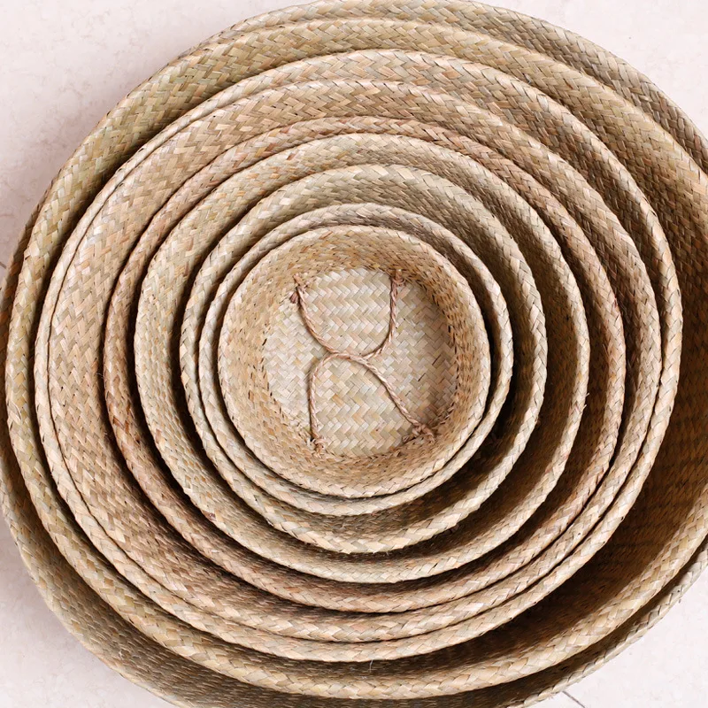 Cesta De Vaso De Plantas De Flor, Tecelagem De Palha, Plantador De Grama, Interior E Exterior, Recipientes Sujos, Novo