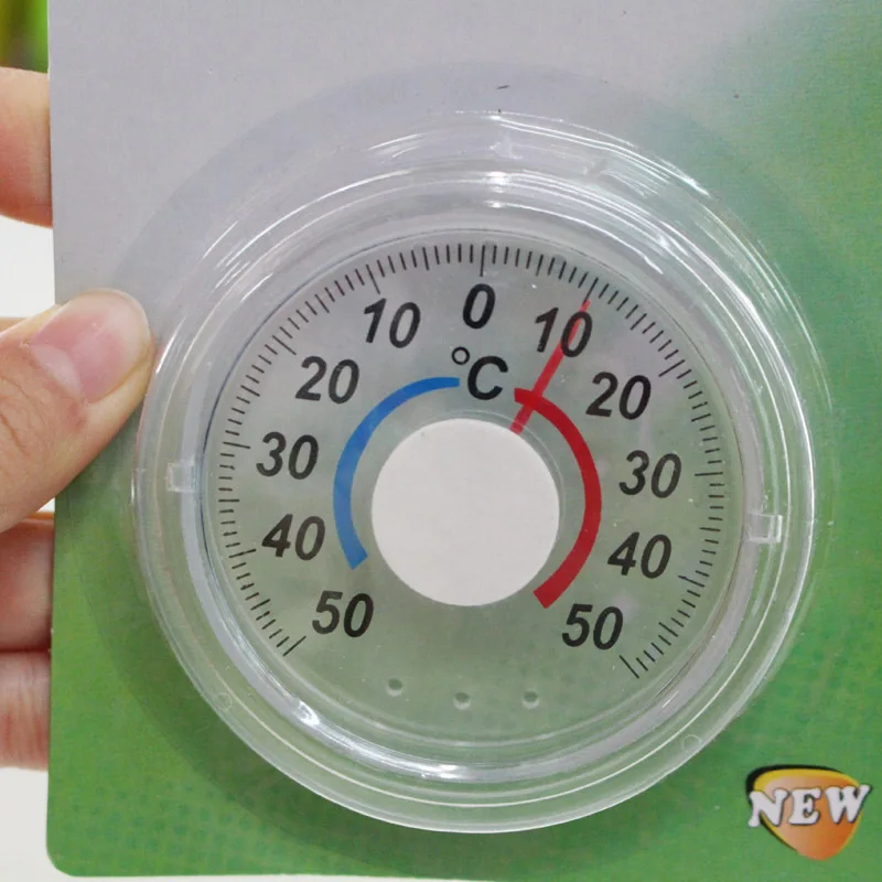 Round Plastic Outdoor Indoor Door Window Thermometer with Pointer - Humidity Temperature Measurement Tool Hygrometer Home Garden