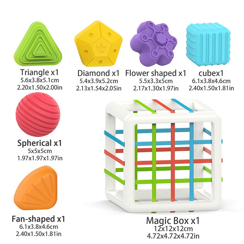 Juguete de rompecabezas de coordinación mano-ojo deportivo con bloques de color en forma de cubo para niños