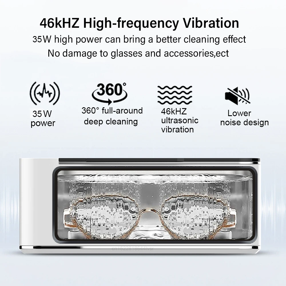 Ultraschallreiniger 35W Ultraschallbrillen-Schmuckreiniger 500ML Ultraschall-Reinigungsmaschine Ultraschallwaschbad für Brillen