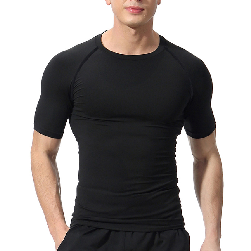 กีฬา T เสื้อผู้ชายด่วนแห้งแขนสั้นกีฬา TEE Tops GYM ฟิตเนสเสื้อการฝึกอบรมเสื้อยืดผู้ชาย Rashguard