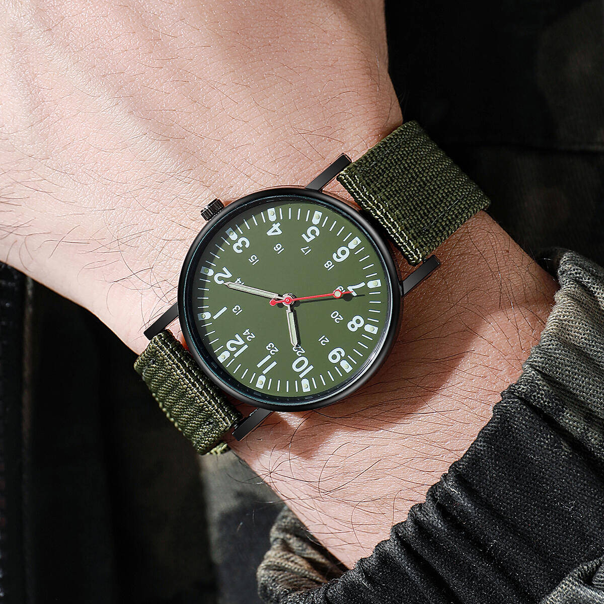 Relojes para Hombre, Reloj deportivo informal con banda de nailon, Reloj de pulsera militar de cuarzo Anlog, Reloj Masculino, Reloj para Hombre (sin caja)