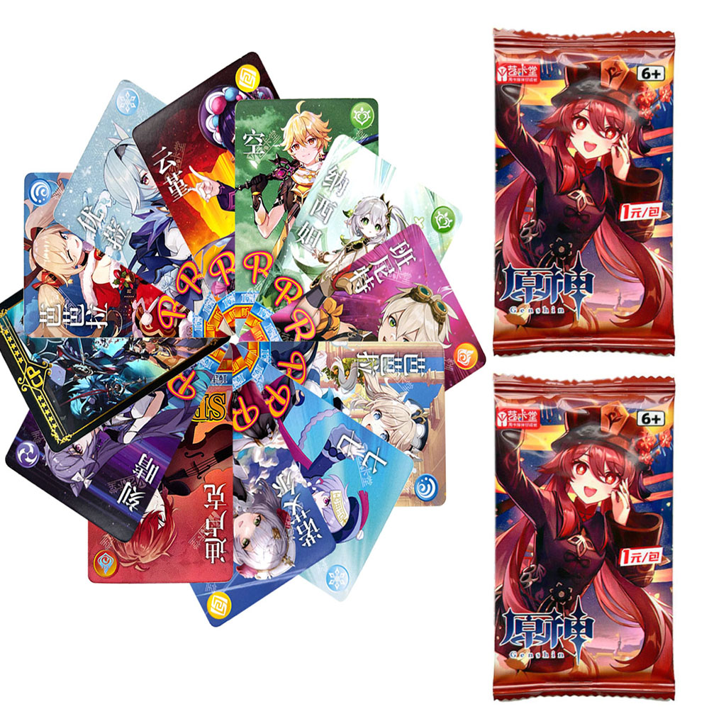 3/6/12 個ゲーム原神インパクトコレクションカードゲーム手紙パーティーテーブルボードのおもちゃ家族子供クリスマス誕生日ギフト