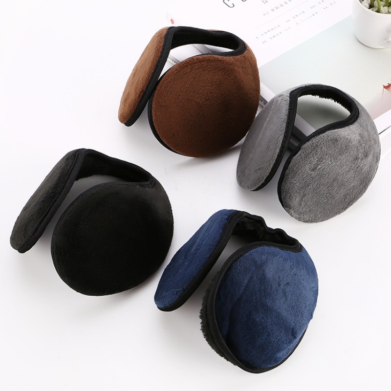 Orejeras de piel gruesas para hombre y mujer, cubierta de terciopelo para las orejas, ciclismo, esquí, exterior, a prueba de viento, protección para los oídos en clima frío, invierno