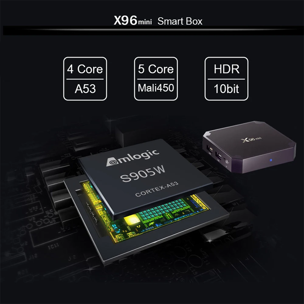 Original X96 mini Android 9.0 Smart TV Box Amlogic S905W Quad Core 2GB 16GB 2.4G WiFi Media Player X96mini Set top box 1GB 16GB