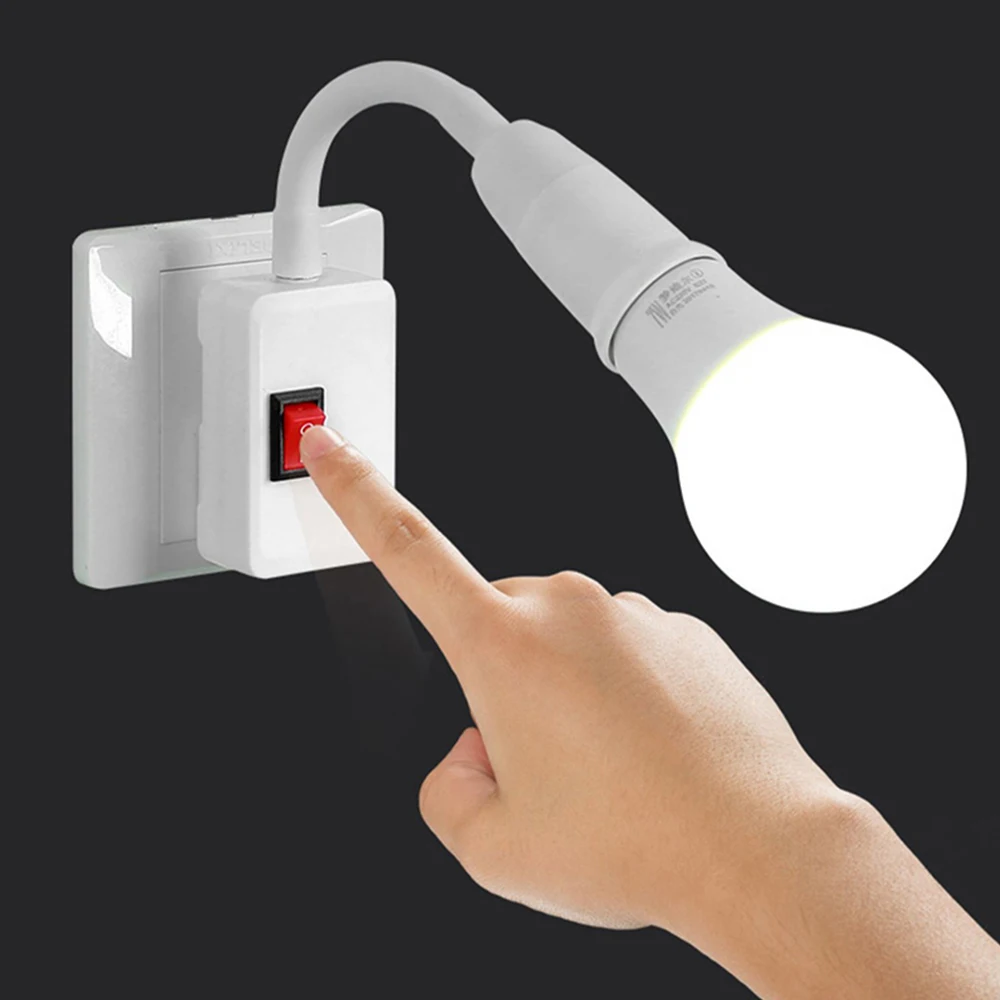Cabezal de lámpara giratorio enchufable directo, convertidor de lámpara con enchufe E27 con interruptor, soporte de lámpara con enchufe UE EE. UU., lámpara de mesa LED, Base de lámpara ﻿