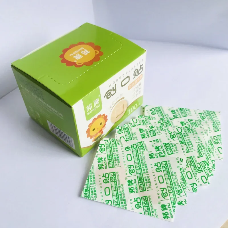 100 個ラウンド粘着包帯応急処置医療通気性 PE 創傷形成抗菌ドレッシング使い捨て石膏