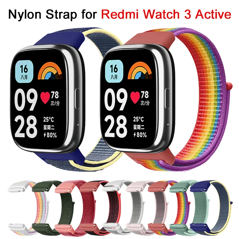 Correa para Redmi Watch 3, accesorios de nailon activo, correa de repuesto para reloj inteligente, pulsera deportiva transpirable