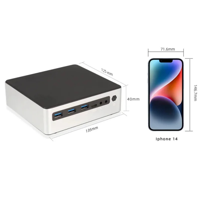 14th Gen Ultra5 125u Nuc Nano Small Micro PC 4.3GHz  Gaming Mini PC X86 2 Ethernet Lan Win 10 11 Linux Ubuntu DDR5 Mini PC