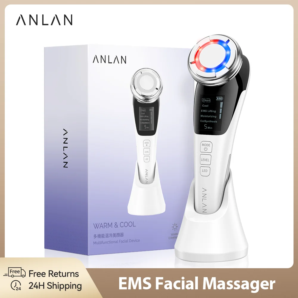 ANLAN EMS Máy Mát Xa Da Mặt Đèn LED Liệu Pháp Chăm Sóc Da Loại Bỏ Nếp Nhăn Căng Da Nóng Thoáng Mát Điều Trị Chăm Sóc Da Vẻ Đẹp Thiết Bị