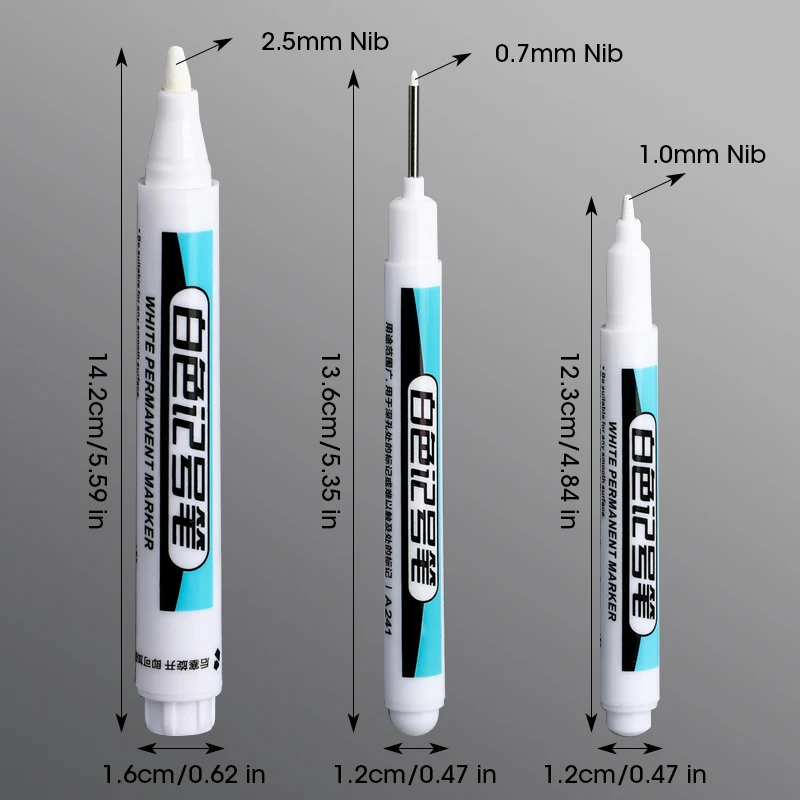 White Marker Oily Fine Tip Courier Waterproof Non-Fading Advertising Greeting Card Tire Glass Highlighter Pen Can Not Be Erased