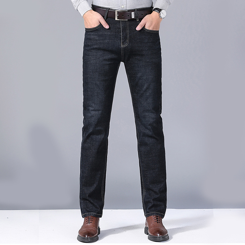 Pantaloni di jeans dritti morbidi da uomo 2025 Autunno Classico Business Nero Biker Jeans Tuta Masculino Pantalone Hombre Mannen Homme