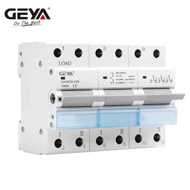 GEYA GYHO9 Manual Transfer Switch NEW Design with Indicator 63A 100A 125A MTS Dual Power Manual Conversion Isolating Switch
