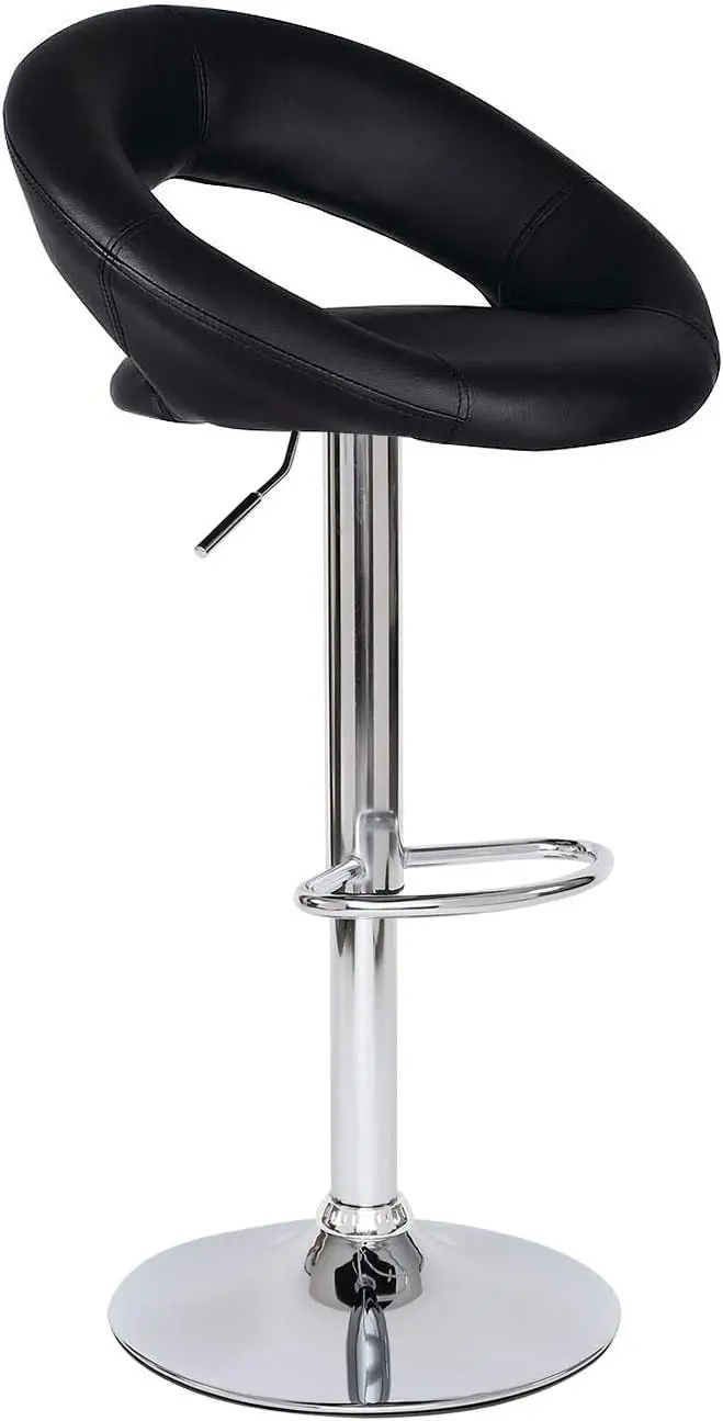 Barhocker, 2er-Set 360 °   Drehbar, höhenverstellbarer Barstuhl, belastbar bis 130 kg, stabiler Standfuß mit Bodenschutz & Fußablage,