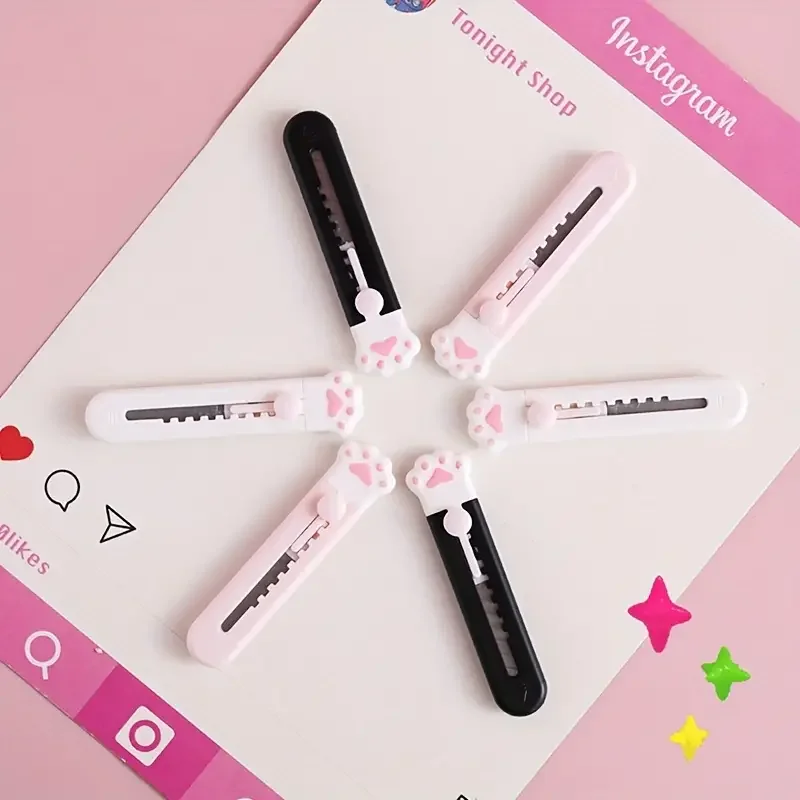9 Pieces (3 colors) Cute And Practical Mini Cat Claw Cutting Machine Convenient For Packaging And Paper Cuttings
