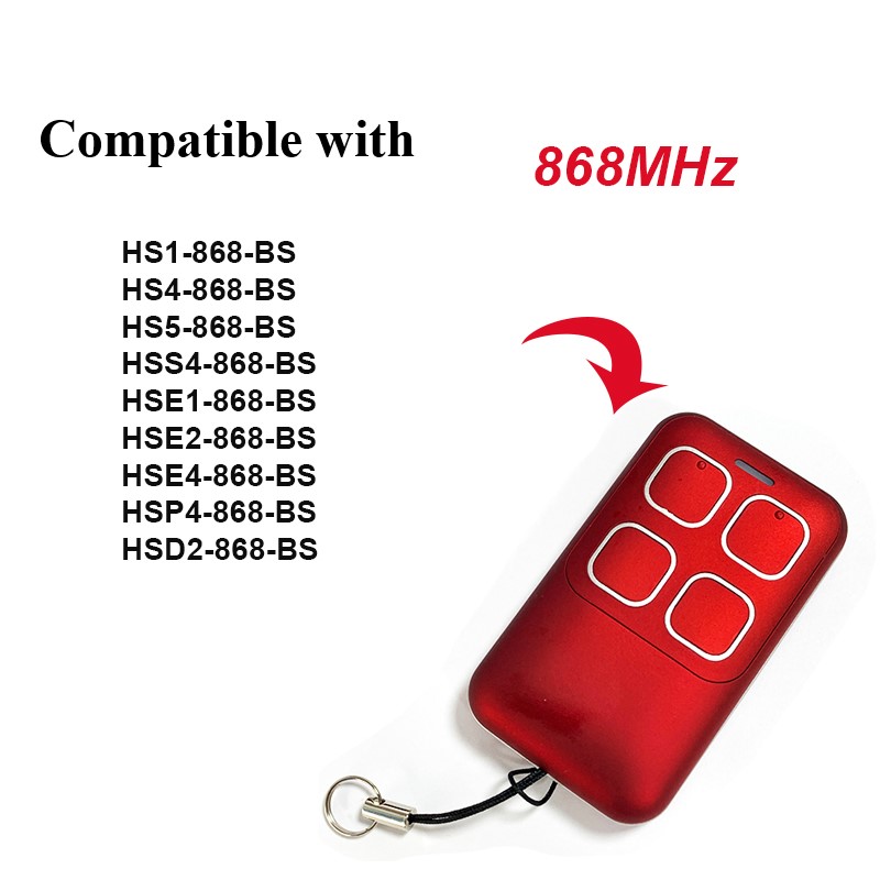 868.35MHz HSE4 BS HS1 HS4 HS5 HSP4 HSD2 HSE2 HSE5 HSE1 868 BS Garage Door Remote Control BS Rolling Code Remote